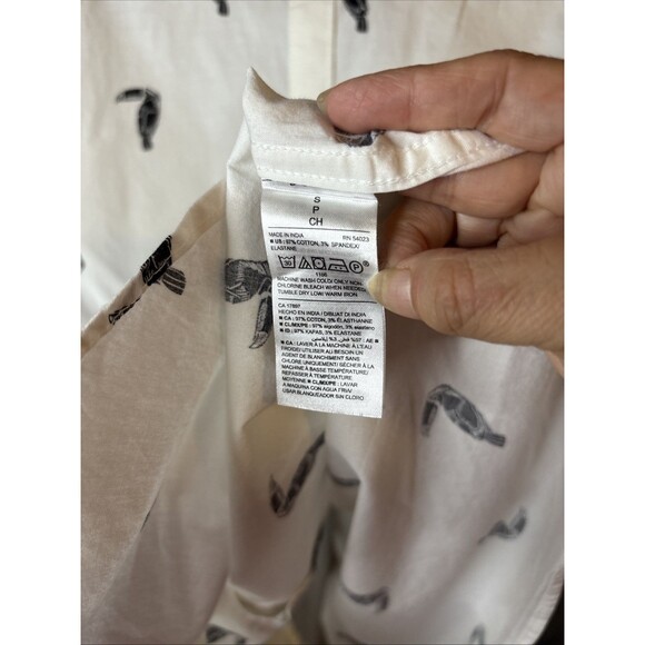 Old Navy White Casual Button Down Shirt Nautical Theme S - Picture 8 of 11